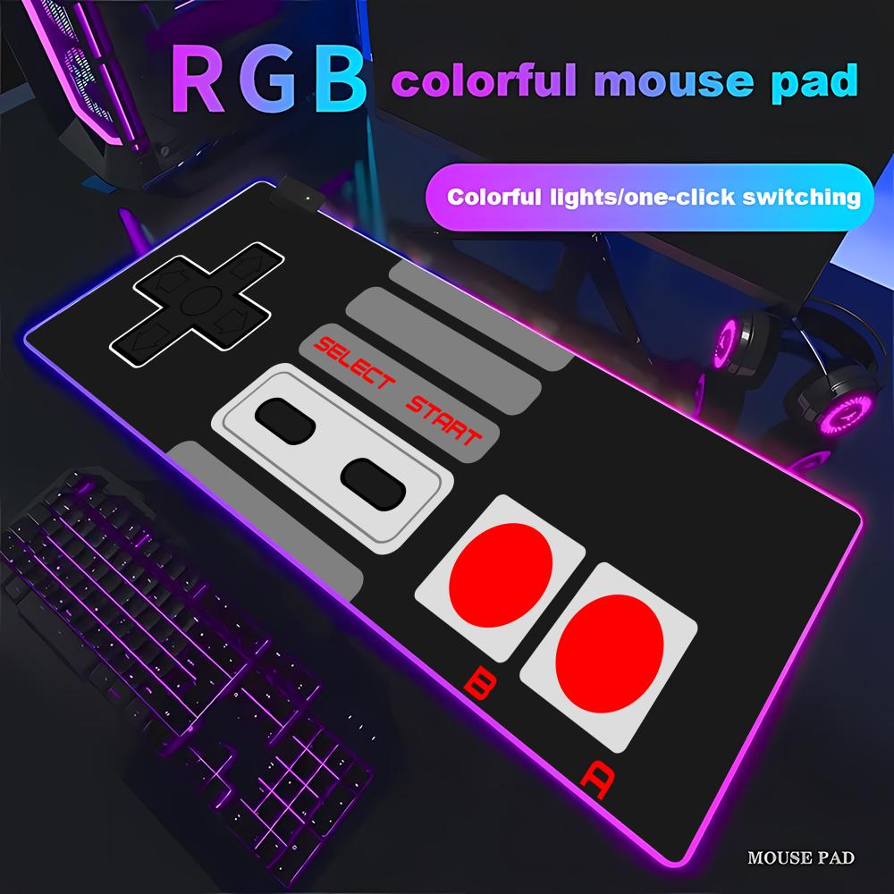 Retro Gaming Desk - Tappetino per mouse grande RGB per